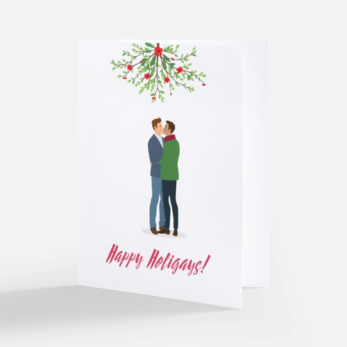 Mistletoe Magic Gay Holiday Card