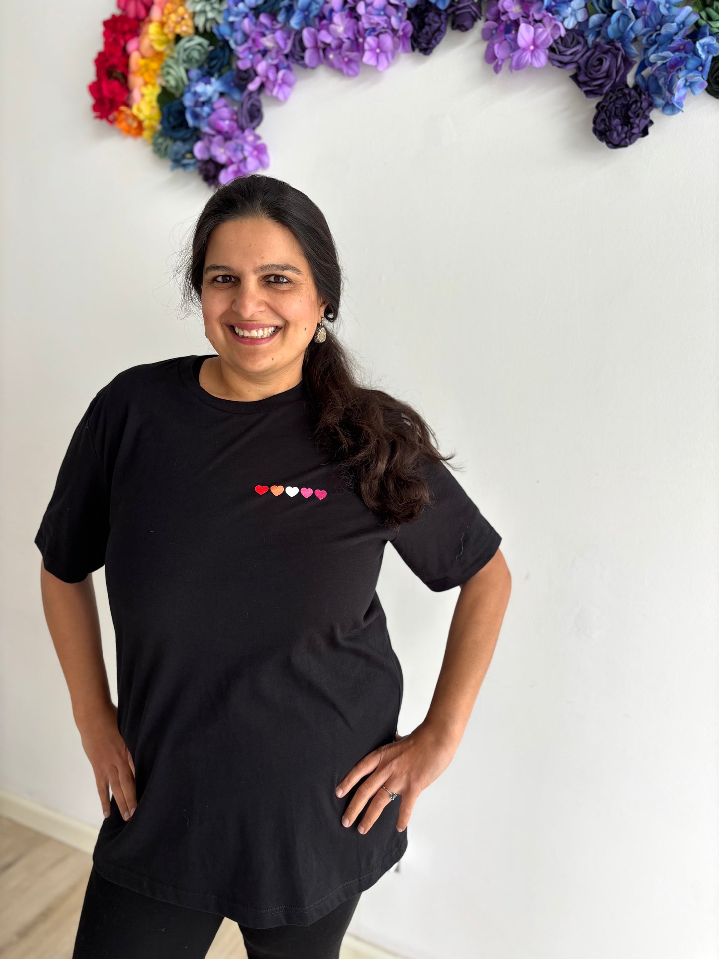 Wear Your Heart, Wear Your Pride - Black Lesbian Pride Hearts T-shirt