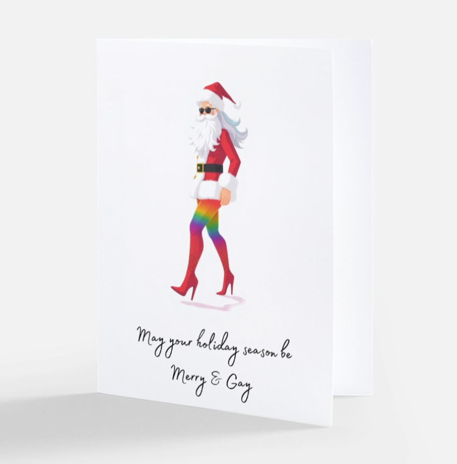 Merry & Gay - Queer Santa Holiday Card