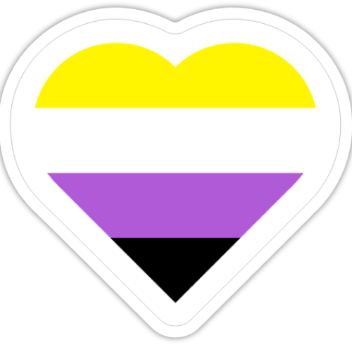 Nonbinary Heart Sticker