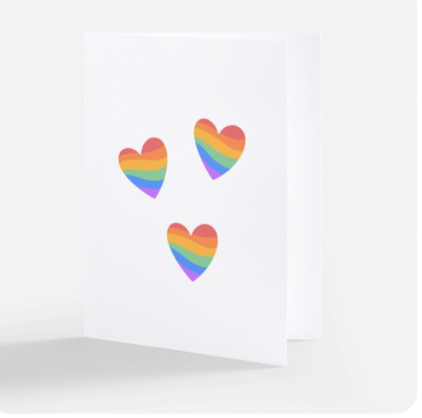 Triple Threat: Pride Hearts Unleashed Greeting Card