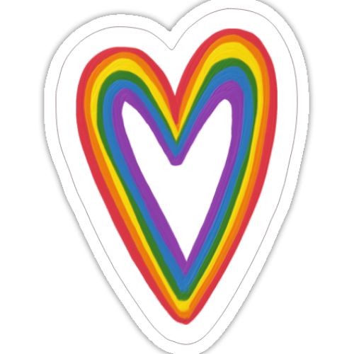 Rainbow Pride Heart Sticker
