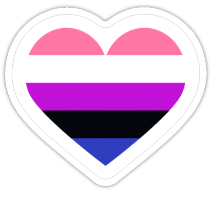 Genderfluid Heart Sticker