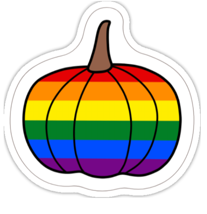 Rainbow Pride Pumpkin Sticker – Queer Halloween Sticker
