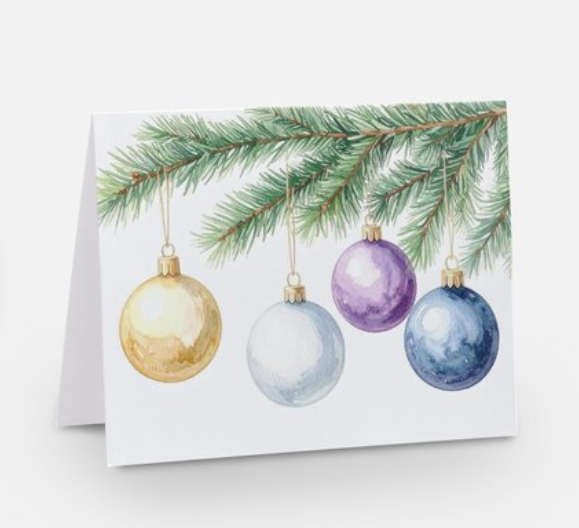 Nonbinary Pride Ornaments - LGBTQ+ Holiday Card