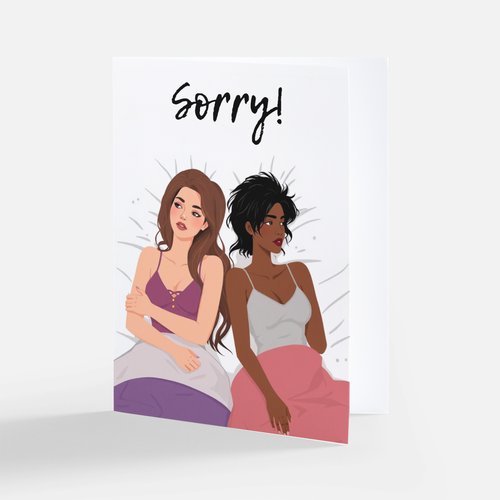 Oops, We Did It Again (And Now We're Apologizing) Lesbian Sorry Card