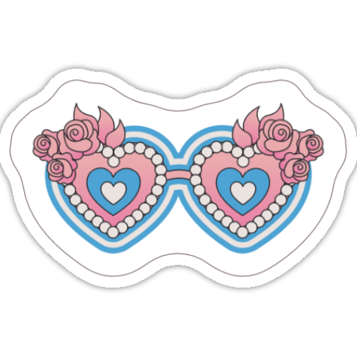 Trans Pride Heart Glasses Sticker
