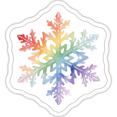 Rainbow Snowflake Sticker - Cozy Holiday Pride
