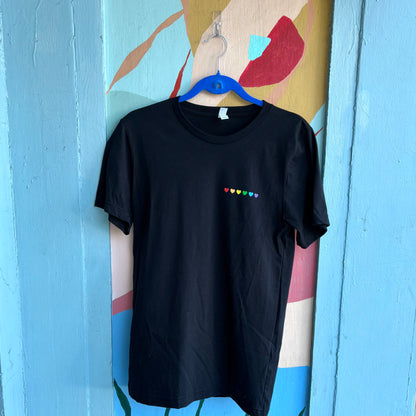 Wear Your Pride On Your Chest - Black Pride Hearts T-shirt