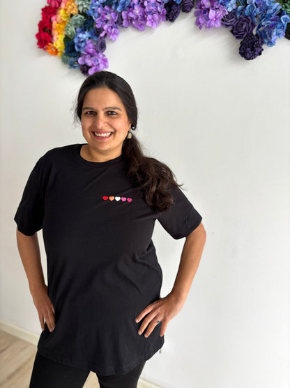 Wear Your Heart, Wear Your Pride - Black Lesbian Pride Hearts T-shirt