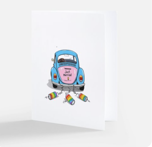 Hit the Road with Pride Wedding Card