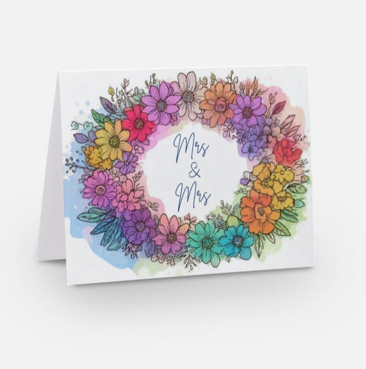 Love In Full Bloom - Mrs & Mrs LGBTQ+ Wedding Card