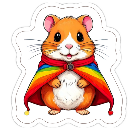 Hamster With Pride Sticker