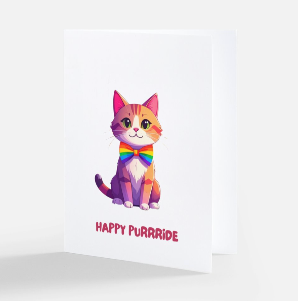 Happy Purrride - LGBTQ+ Pride Card