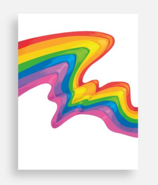 Rainbow Paint Splash Postcard - LGBTQ Pride Art Card