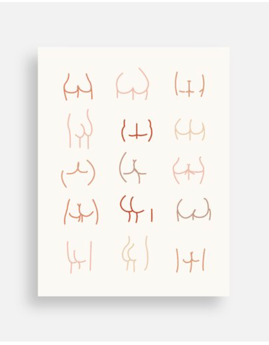 All Kinds of Booty Postcard - Queer Body Positive Art Card