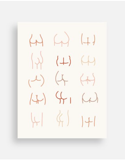 All Kinds of Booty Postcard - Queer Body Positive Art Card