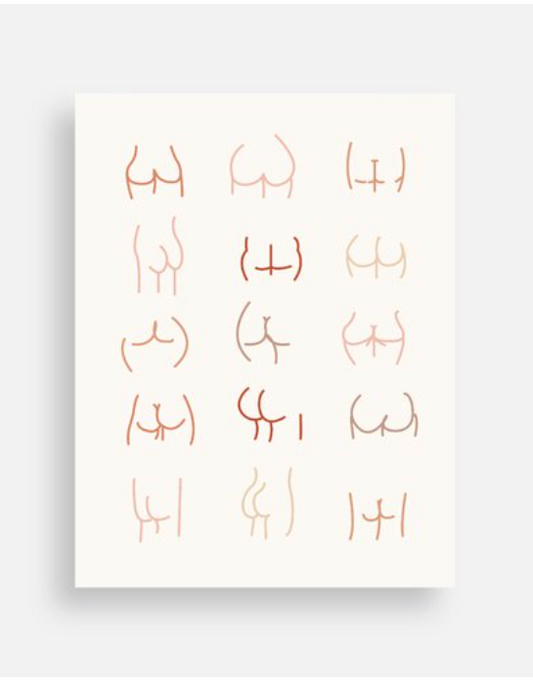 All Kinds of Booty Postcard - Queer Body Positive Art Card