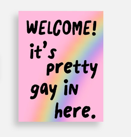 Welcome! It’s Pretty Gay in Here Postcard - Funny Queer Pride Postcard