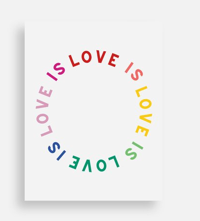 Love Is Love Postcard - Minimalist Rainbow LGBTQ Pride Postcard