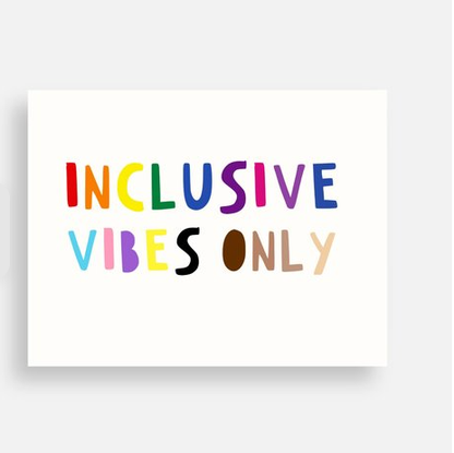 Inclusive Vibes Only Postcard - Queer Affirming & Positive LGBTQ Postcard