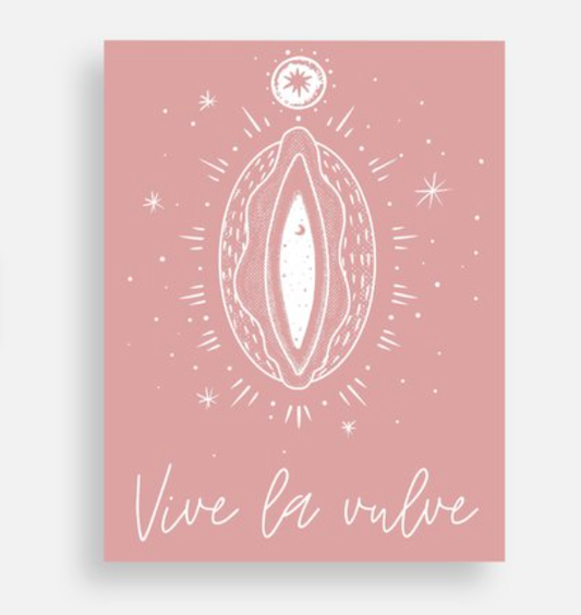 Vive la Vulve (Rosewood Edition) - Feminist Body Positive Postcard