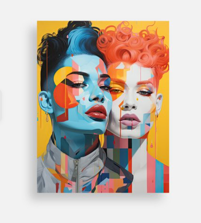 Electric Lovers - Modern Queer Art Postcard