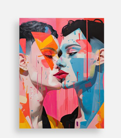 Kiss in Color - Modern Queer Love Postcard