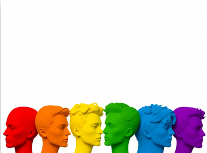 Heads Held High (White) - Modern Rainbow LGBTQ Pride Postcard